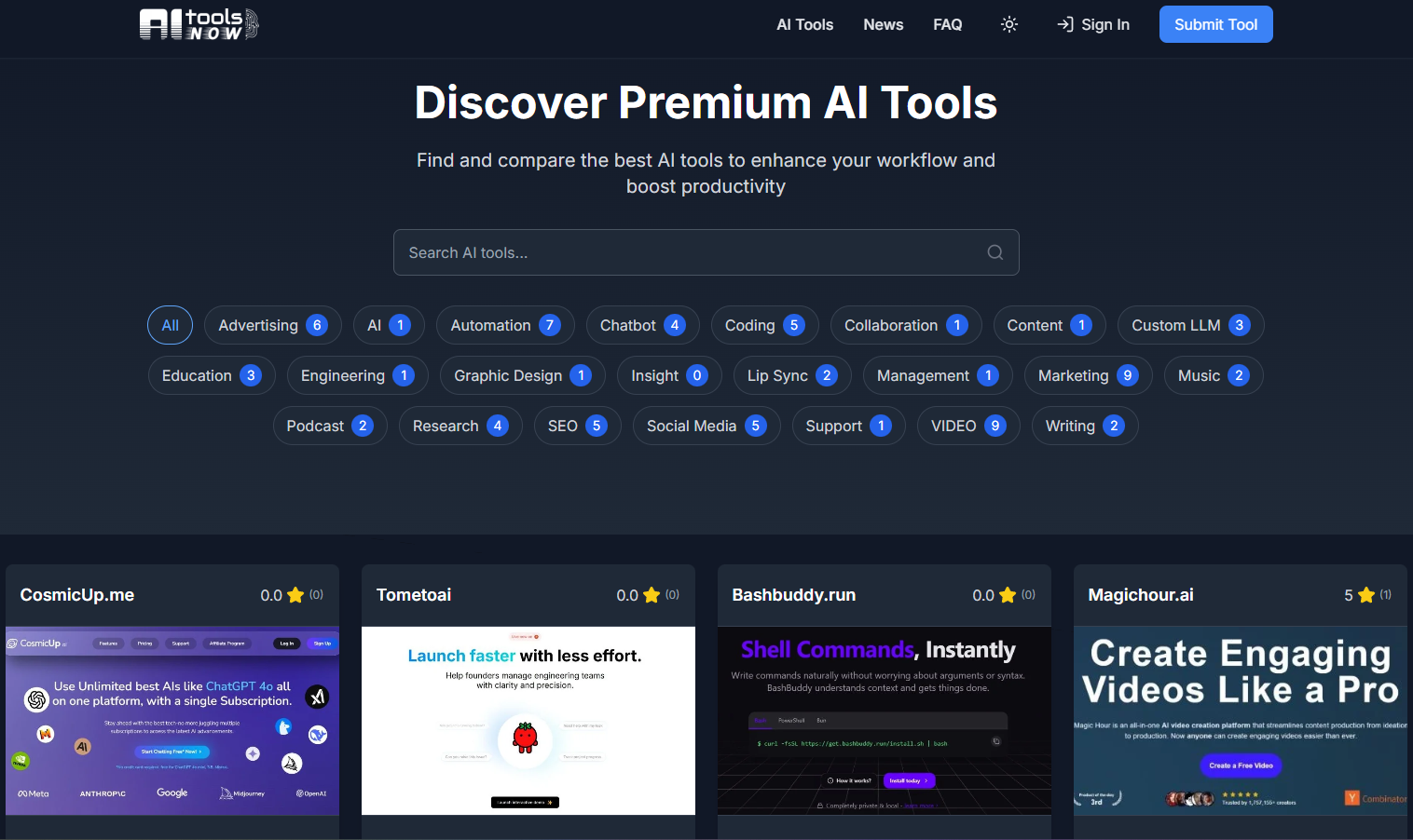AIToolsNow Screenshot